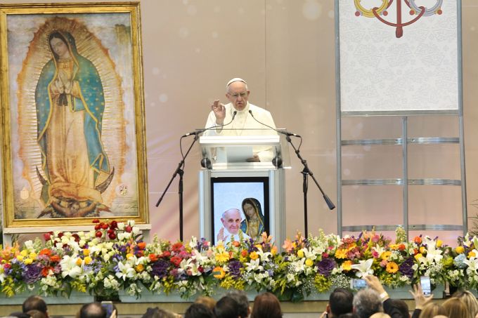 Pope Francis speaks to Labor and Business Leaders in Mexico