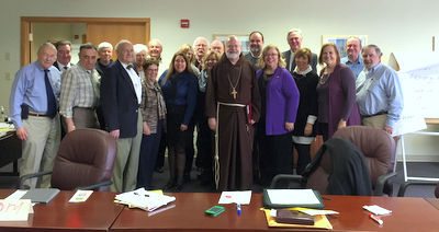 Cardinal Sean stops by LABOR GUILD's Board Planning Session.