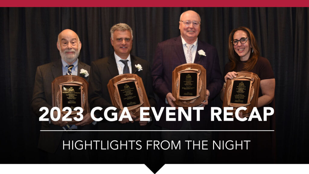 2023 CGA Recap graphic featuring the night's honorees